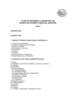 PLAN DE DESARROLLO MUNICIPAL DE HUASCA DE OCAMPO