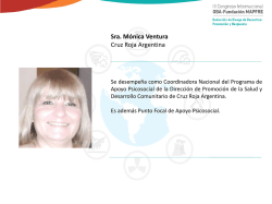 Sra. M&oacute;nica Ventura Cruz Roja Argentina