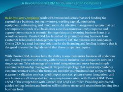 A Revolutionary CRM for Business Loan Companies