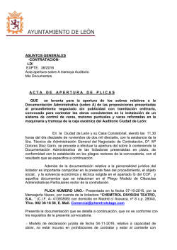 ACTA APERTURA SOBRE A tramoya Auditorio