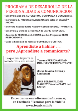 actividades - T&eacute;cnicas para la Vida