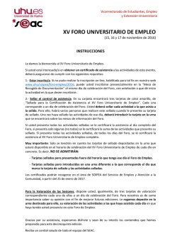 XV FORO UNIVERSITARIO DE EMPLEO
