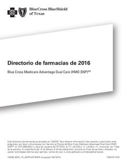 Directorio de farmacias de 2016 - Blue Cross and Blue Shield of Texas