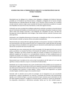 nuevo Acuerdo Final - Mesa de Conversaciones