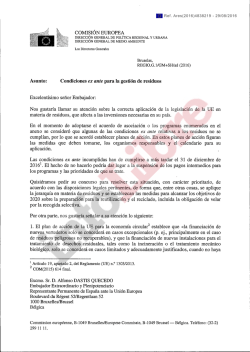 COMISI&Oacute;N EUROPEA Asunto: Condiciones ex ante para la gesti&oacute;n