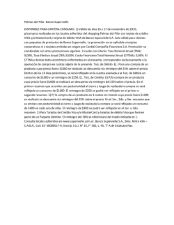 Palmas del Pilar- Banco Supervielle DISPONIBLE PARA CARTERA