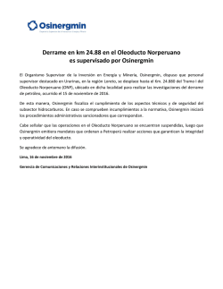 Derrame en km 24.88 en el Oleoducto Norperuano es