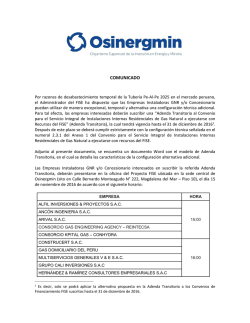 COMUNICADO - Osinergmin