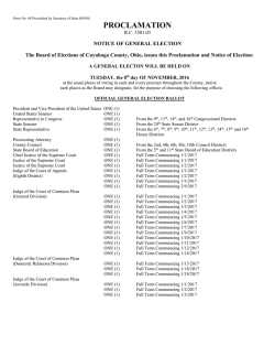 proclamation - Cuyahoga County Board of Elections