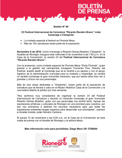 Bolet&iacute;n N&deg; 60 23 Festival Internacional de Caricatura