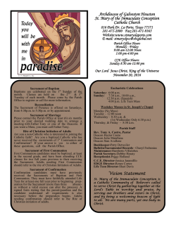 Nov.20, 2016 - St Mary of the Immaculate Conception