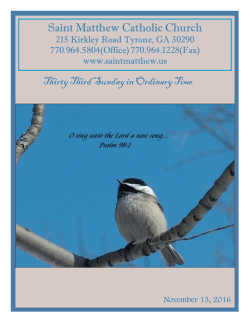 November 13, 2016 ~ Thirty Third Sunday in Ordinary Time