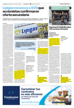 Lipigas reconoce a SVSque accionistas confirmaron oferta