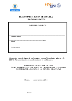 ELECCIONES A JUNTA DE ESCUELA 1 de diciembre de