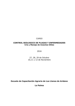 CURSO CONTROL BIOLOGICO DE PLAGAS Y ENFERMEDADES