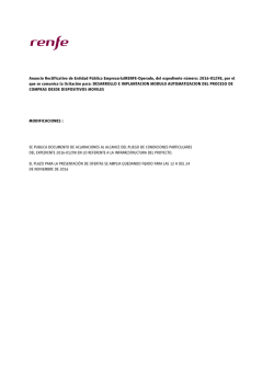 Rectificaci&oacute;n Licitaci&oacute;n Renfe proceso compras
