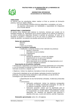 PAUTAS PARA LA ELABORACI&Oacute;N DE LA MEMORIA DE