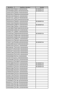 Beneficio Apellido y Nombre Detalle 040XXX25020 ABACA