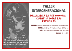 Taller intergeneracional de iniciaci&oacute;n a la astronom&iacute;a
