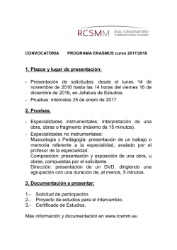 1. Plazos y lugar de presentaci&oacute;n: