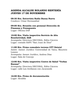 agenda alcalde rolando renter&iacute;a jueves 17 de noviembre