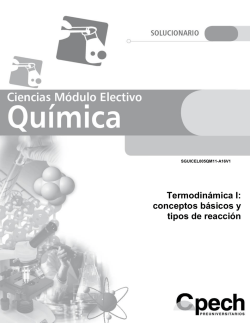 Termodin&aacute;mica I: conceptos b&aacute;sicos y tipos de reacci&oacute;n