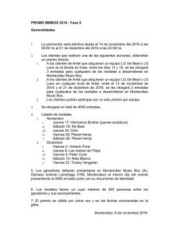 PROMO MMBOX 2016 - Fase II Generalidades La promoci&oacute;n ser&aacute;