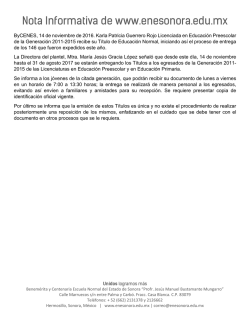 Nota Informativa de www.enesonora.edu.mx