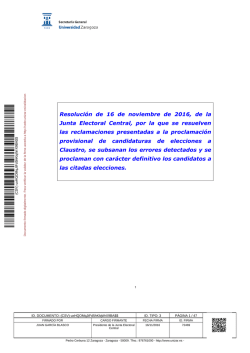Proclamaci&oacute;n definitiva de candidaturas