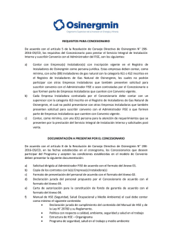 REQUISITOS PARA CONCESIONARIO De acuerdo