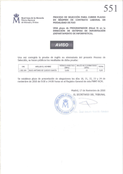 Resultado de la Prueba de Ingl&eacute;s - F&aacute;brica Nacional de Moneda y