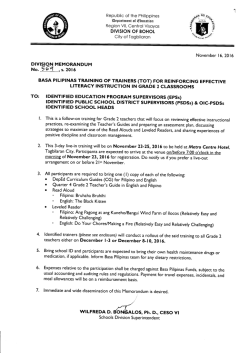 for Reinforcing Effective Literacy Instruction in Grade