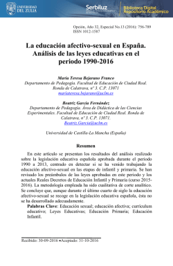 La educaci&oacute;n afectivo-sexual en Espa&ntilde;a. An&aacute;lisis de las leyes