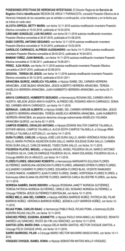 POSESIONES EFECTIVAS DE HERENCIAS INTESTADAS. El