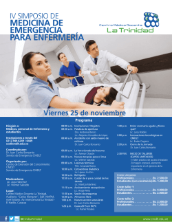 MEDICINA DE EMERGENCIA PARA ENFERMER&Iacute;A