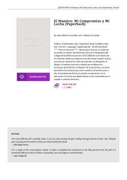 PDF / El Maestro: Mi Compromiso y Mi Lucha (Paperback)