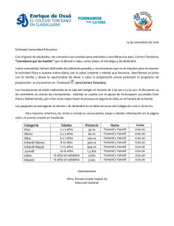 14 Noviembre General Inscripciones 3era carrera