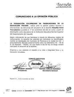 Comunicado en repudio del secuestro de la docente