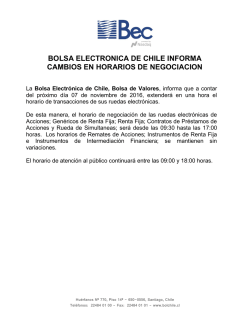 BEC extiende horario de negociaci&oacute;n