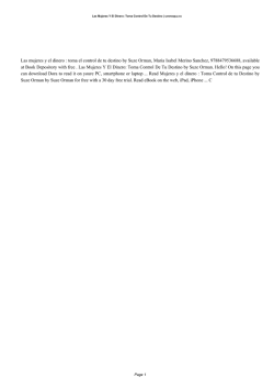 pdf book Las Mujeres Y El Dinero: Toma Control De Tu