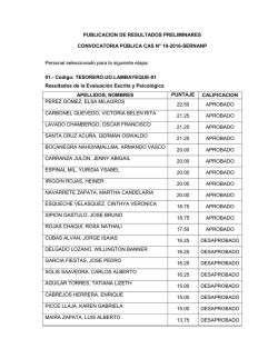 PUBLICACION DE RESULTADOS PRELIMINARES