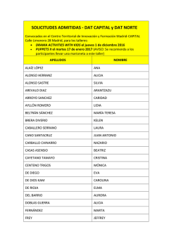 SOLICITUDES ADMITIDAS - DAT CAPITAL y DAT NORTE