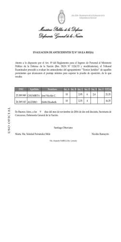 Evaluaci&oacute;n de Antecedentes - Ministerio P&uacute;blico de la Defensa