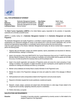 Destination Management and Quality Programme