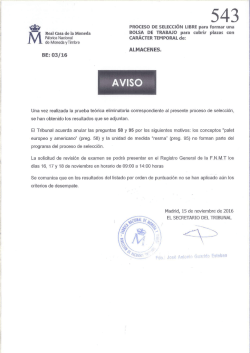 Resultados examen te&oacute;rico - F&aacute;brica Nacional de Moneda y Timbre