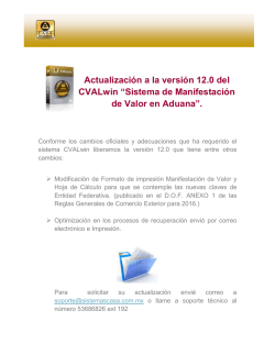 Actualizaci&oacute;n a la versi&oacute;n 12.0 del CVALwin