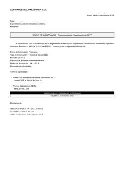 AGRO INDUSTRIAL PARAMONGA SAA lunes, 14 de