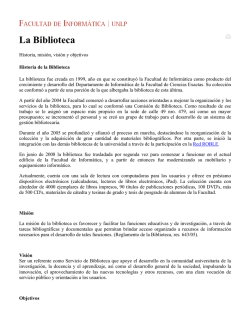 Misi&oacute;n, Visi&oacute;n, Objetivos - Facultad de Inform&aacute;tica UNLP