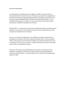 Aviso Legal - Escape Cube