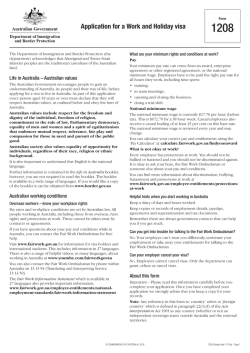 1208 - Application for a Work and Holiday visa